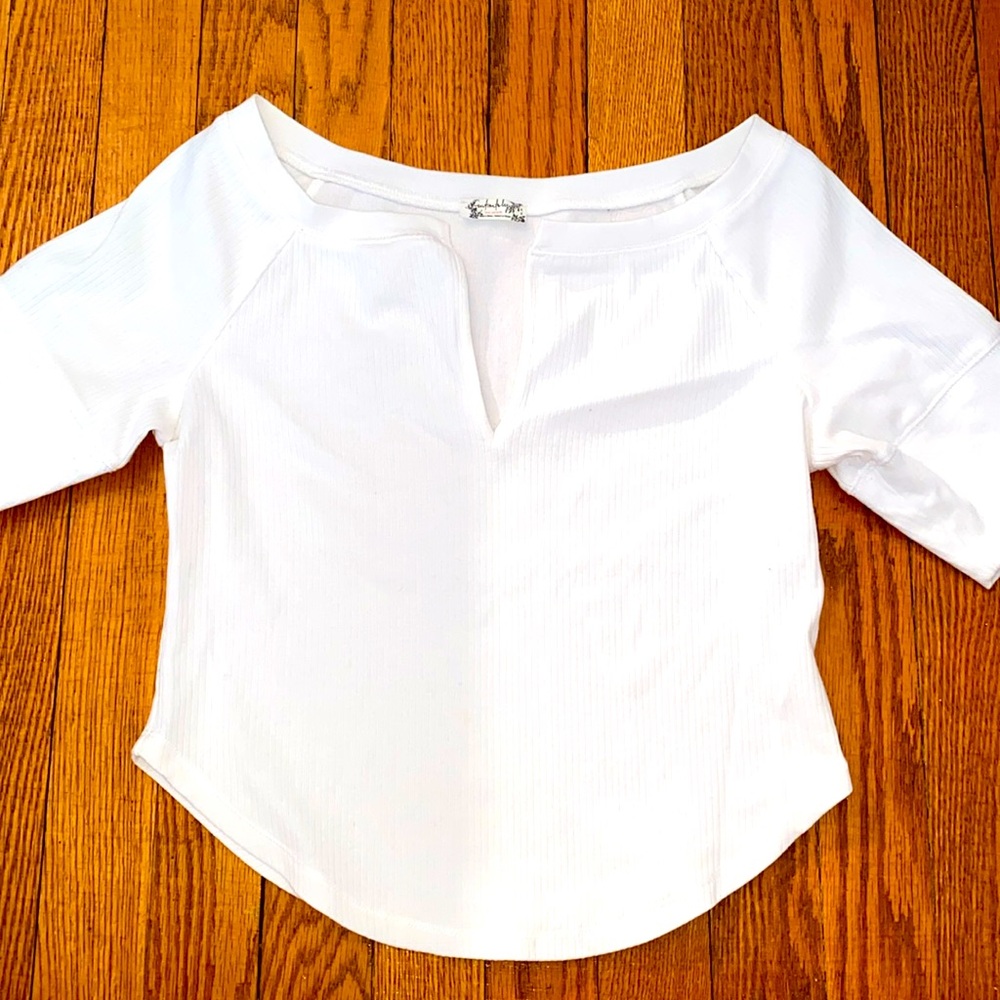 Free People White Crop Top